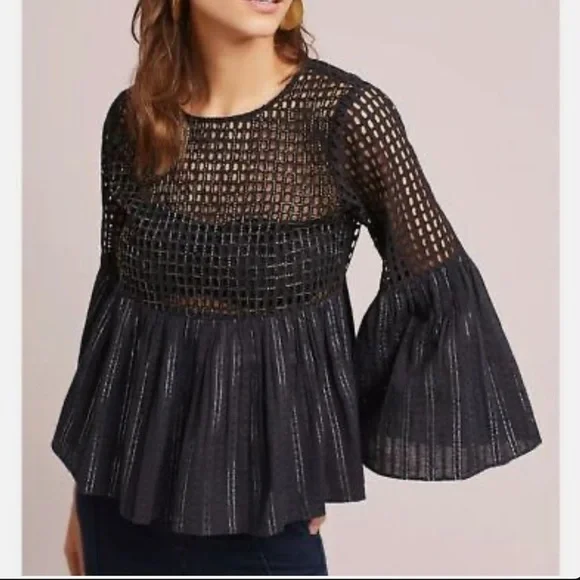 Anthropologie Maeve Alameda Black Top - Picture 3 of 5